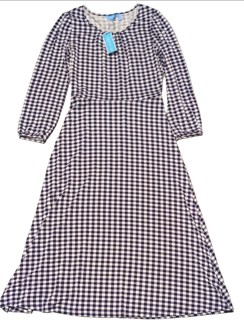 Draper Drames Gingham Fit and Flare Midi Dress Size Small